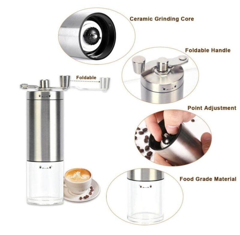 Portable Manual Coffee Grinder with Ceramic Burr