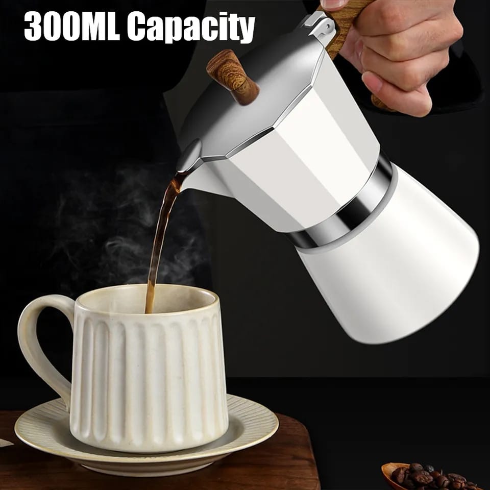 S-Cafe Premium Moka Pot (300Ml) - White
