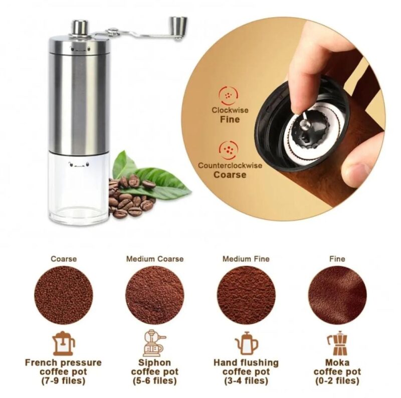 Portable Manual Coffee Grinder with Ceramic Burr