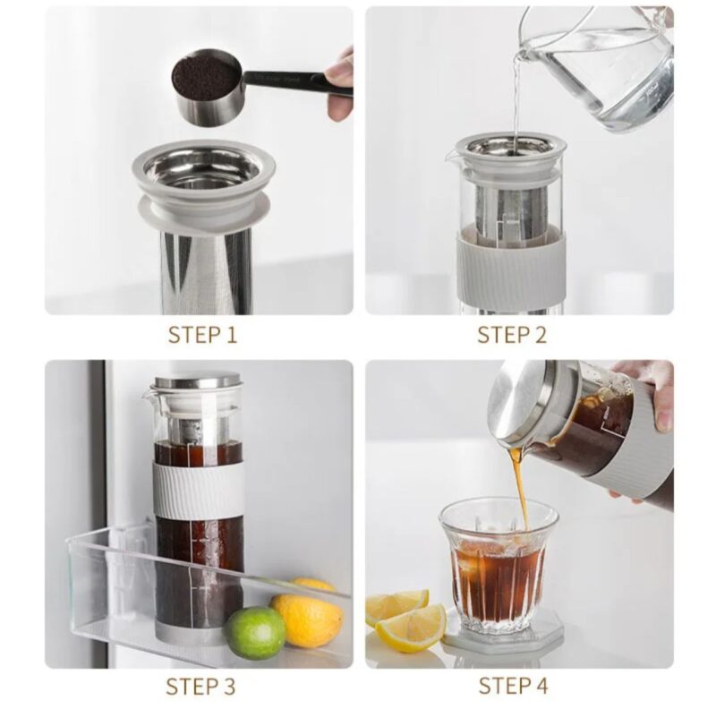 Portable Airtight Cold Brew Iced Coffee Maker Tea Infuser - 800ml