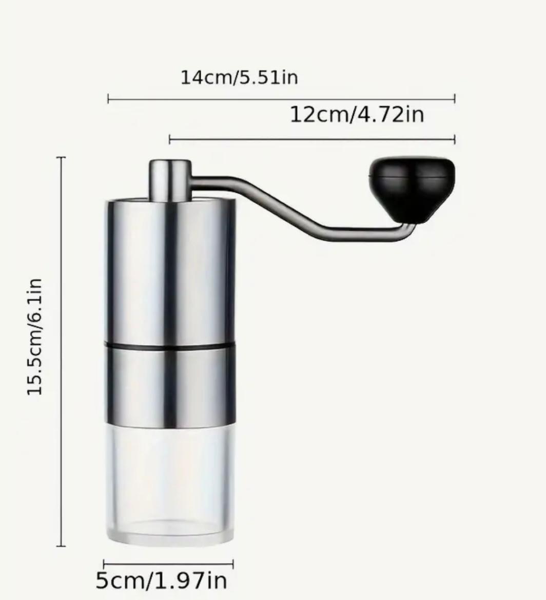 Handheld Manual Coffee Grinder with Ceramic Burr and 5 adjustable settings