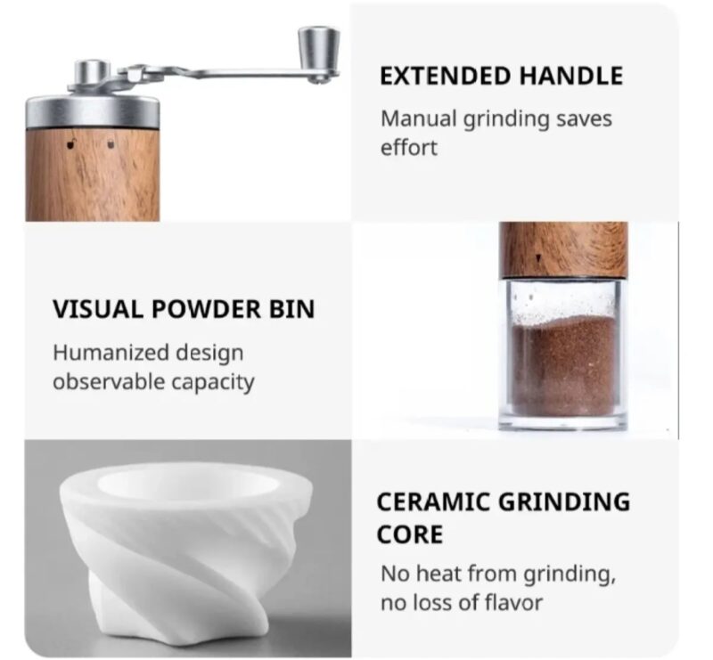 Portable Manual Coffee Grinder with Ceramic Burr