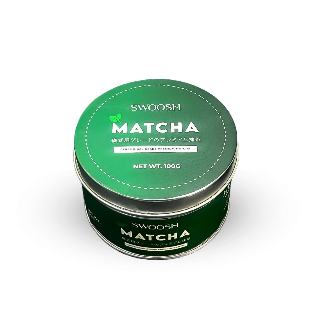 Swoosh Ceremonial Grade Matcha 100g premium Japanese green tea powder in Pakistan - S Cafe