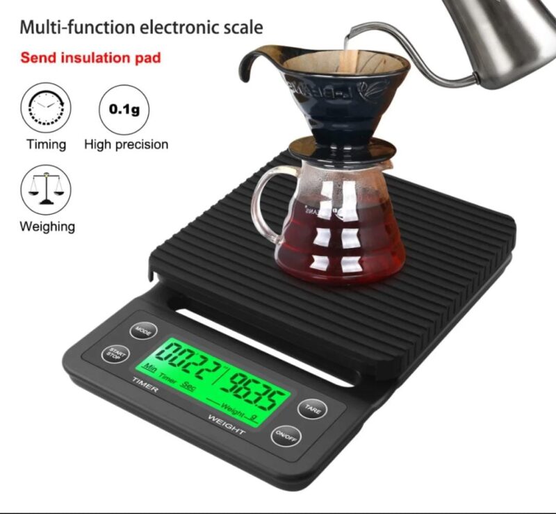 High Precision Coffee Scale with timer for Drip Coffee 0.1 gms to 5 Kgs.