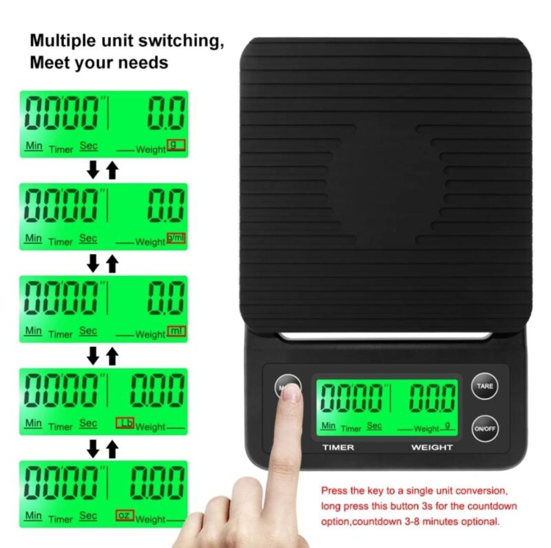 High Precision Coffee Scale with timer for Drip Coffee 0.1 gms to 5 Kgs.