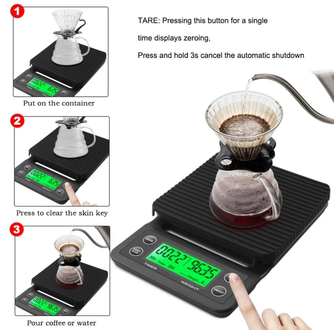 High Precision Coffee Scale with timer for Drip Coffee 0.1 gms to 5 Kgs.