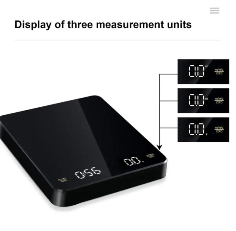 High Precision Espresso Coffee Kitchen Scale 0.1 Gram to 3 Kg
