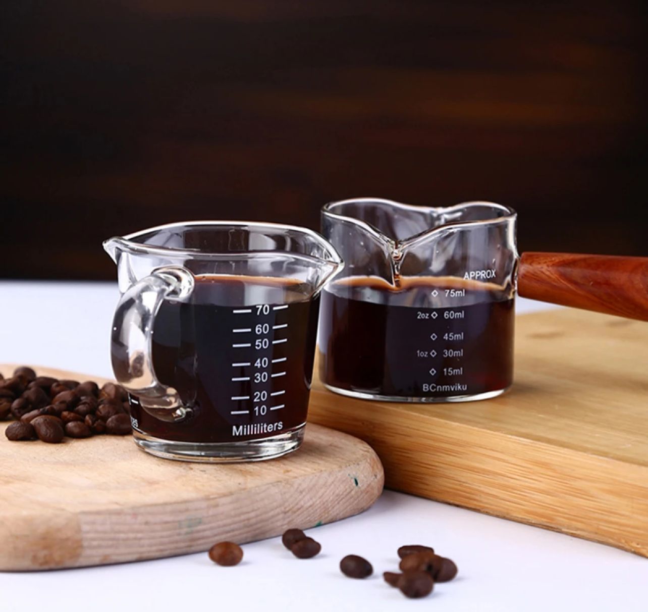 Espresso Measuring Cup 75 Ml with Glass Handle