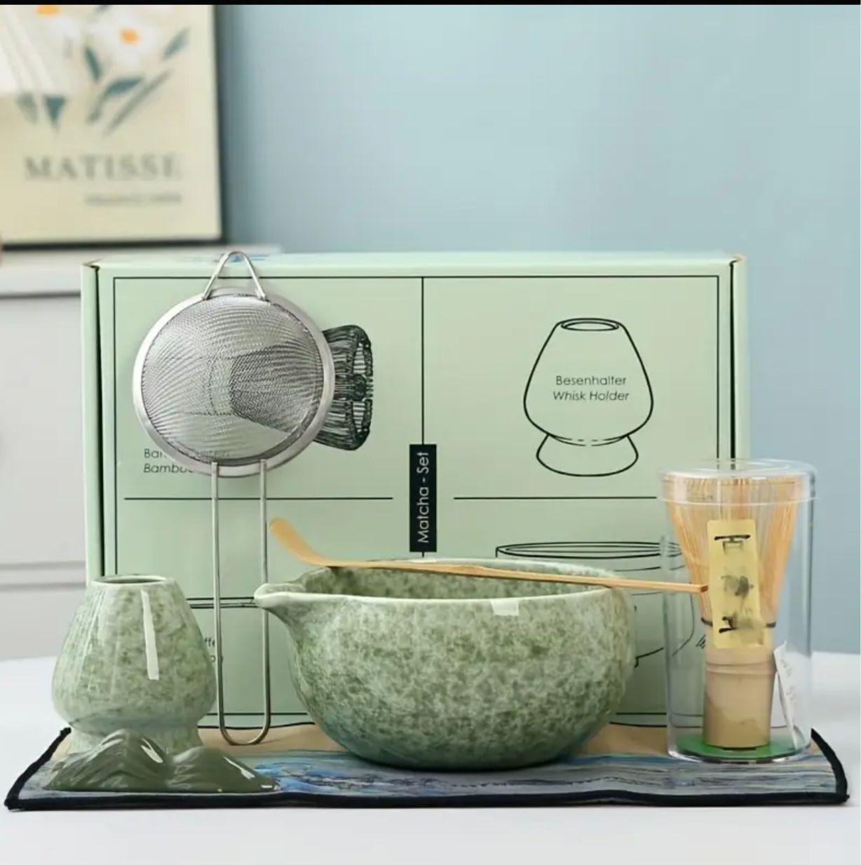 Matcha Kit, 7pcs, , Bowl, Wooden Whisk, Whisk Scoop, Gift Ceremony Traditional Japanese Accessories