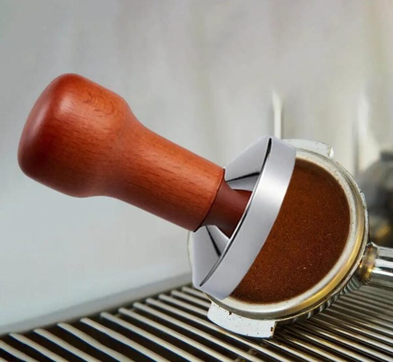 53mm Coffee Temper with Wooden Handle and heavy stainless steel base