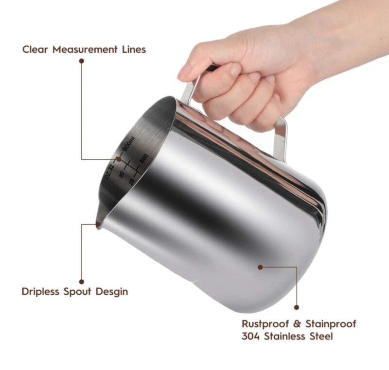 Stainless Steel 304, Milk Frothing Mug, Milk Frothing Pitcher for making Coffee Latte/Cappuccino Art - 550ml